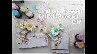 DIY Vellum Flowers Embellishments for Cardmaking ♡ Maremis Small Art ♡ [upl. by Dragoon]