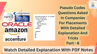 Pseudo Code Questions And Answers For Infosys Capgemini Accenture pseudocode interviewquestions [upl. by Matta]