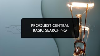 ProQuest Central Basic Searching [upl. by Nedloh]