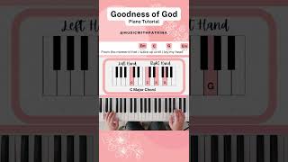 Goodness of God Part 2  Easy Piano Tutorial shorts worshiptutorials pianotutorial musicchords [upl. by Velda]