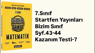 7SINIF STARTFEN BİZİM SINIF S4344 KAZANIM TESTİ7 [upl. by Adoree]