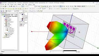 30 and 30 degree beam steering patch array antenna design ansys HFSS electronics desktop [upl. by Tacklind368]