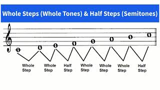 Music Theory Lesson  Whole Steps Half Steps and the Major Scale Formula [upl. by Gebler]