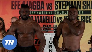 Efe Ajagba amp Stephan Shaw Make Weight Heavyweight Fight Official 10 PM ET Saturday ESPN [upl. by Klapp90]