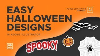 Adobe Illustrator • Easy Halloween Designs Tutorial [upl. by Larok]