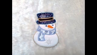 Stitch Along Snowman Coaster Design by Kreative Kiwi [upl. by Worra]