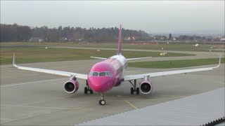 Wizzair Airbus A320 HALWV arrival amp departure at Friedrichshafen Airport [upl. by Anassor719]