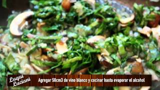 Salsa crema de espinaca hongos y panceta  Luqui Luciani [upl. by Nessim]