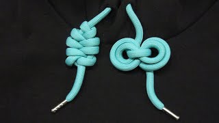 2 Ways to Tie Hoodie Strings Decorative hoodie string knots diy tutorial [upl. by Yrtnej417]