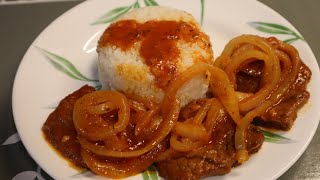 How to make bistec encebollado con salsasteak amp onions with tomato sauce [upl. by Mailli]