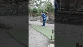 Luckiest Shot You’ll Ever See 🤯 minigolf minigolfing holeinone golf [upl. by Wulf]