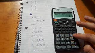 Calculer coefficient de corrélation linéaire calculatrice SHARP EL531W [upl. by Ayres]