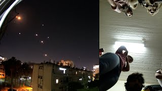 SIREN Hamas Rocket Attack on Tel Aviv  Running to Shelter  Highlights [upl. by Oigres]