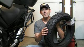 Change Rear Motorcycle Tire Suzuki VStrom 1000 Part 1 [upl. by Yenroc]