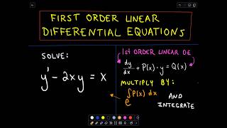 ❖ First Order Linear Differential Equations ❖ [upl. by Munshi]