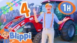 Count the Wheels on the Tractor in Blippis New Numbers Song  1 Hour of Educational Songs For Kids [upl. by Ynalem]