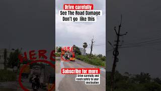 Be Carefully while driving in water G see the road damage trending hurryup hyderabad travel [upl. by Arit278]