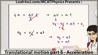 MCAT Physics Acceleration in Translational Motion Video 6 by Leah4sci [upl. by Jehovah]