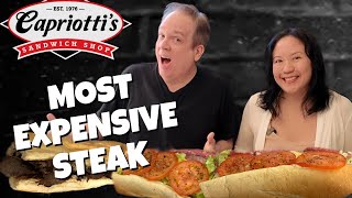 We Ate the Most EXPENSIVE Steak Sub at Capriottis [upl. by Ennovoj13]