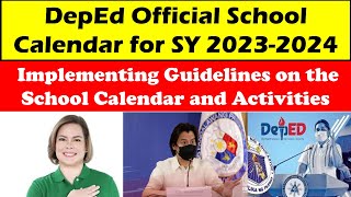 Latest UPDATE DepEd Official School Calendar for School Year 20232024wildtvoreg [upl. by Emilio]