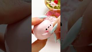 DIY AIR DRY CLAY figure  strawberry green tea mochi [upl. by Drexler937]