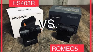 Best Budget Red Dot Holosun HS403R vs Sig Sauer ROMEO5 comparison reddot holosun sigsauer [upl. by Florrie]