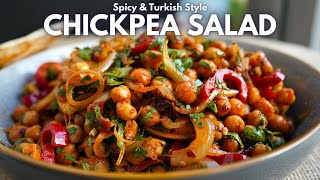 High Protein Spicy Turkish Chickpea Salad Nohut Piyazi [upl. by Dubois628]