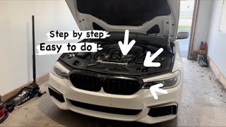 M550i  5 Series how to remove grill flaps and install  Fast and easy 🙀 [upl. by Yhtak3]