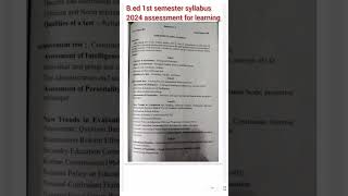 Assessment for learning bed 1st semester 2024 syllabus short video [upl. by Yram]