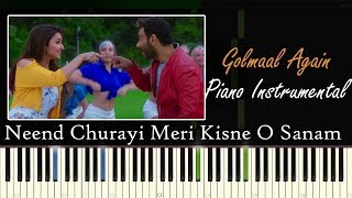 Neend Churayi Meri Kisne O Sanam  Piano Cover  Golmaal Again [upl. by Zippel]