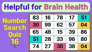 NumberSearch BrainBoosting Dementia Prevention Quiz【Memory  brain game  Quiz Olympics】16 [upl. by Avehstab]