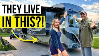 Couple LIVES in this LUXURY MOTORHOME Full RV Tour 2023 American Coach Dream 45A [upl. by Marylin]