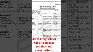 AWES Army school tgt exam pattern and syllabus tgtarmyawes [upl. by Shaylyn]