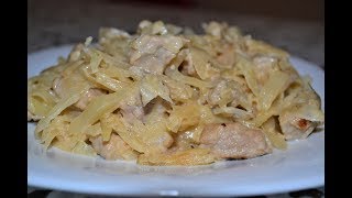 Тушеная капуста с мясом в сметане [upl. by Leahcimnaes]