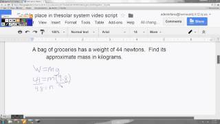 Calculating Mass and Weight [upl. by Hayifas]