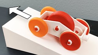 3D Printed Flywheel Car Climbs STEEP obstacles [upl. by Aciretnahs]