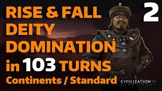 Civ 6 RiseampFall  T103 Deity Domination  Mongolia  Part 2 [upl. by Nylecoj]