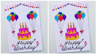 Happy Birthday Greeting card for best friend  Happy birthday Greeting card  Handmade card making [upl. by Galan222]