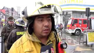 INCENDIO EN LOCALES COMERCIALES Y VIVIENDAS EN QUELLÓN [upl. by Sueaddaht584]