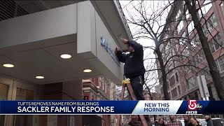 Family reacts after Sackler name removed from Tufts buildings [upl. by Orel]