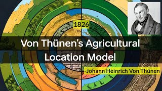 Agricultural Location Model Von Thünen  1826  Rings  One Minute Geography [upl. by Agripina]