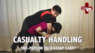 Casualty Handling  1 Person Pack Strap Carry  Singapore Emergency Responder Academy [upl. by Aleece622]