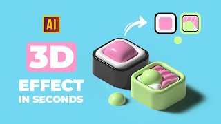 HOW TO MAKE 3D SUSHI IN SECONDS IN ADOBE ILLUSTRATOR [upl. by Boarer]