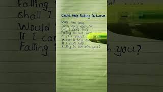 Cant Help Falling in Love lyrics  Elvis Presley verse 1song lyrics canthelpfallinginlove [upl. by Pernell]