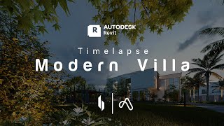 Modern Villa Design Timelapse  Autodesk Revit [upl. by Khalid]