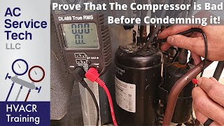 Testing if an HVACR Compressor is Shorted to Ground Open or Overload Tripped [upl. by Adnylam]