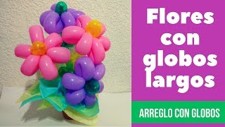 Arreglo de globos  flores con globos  DIY Ideas Regalos  Globoflexia [upl. by Etnod]