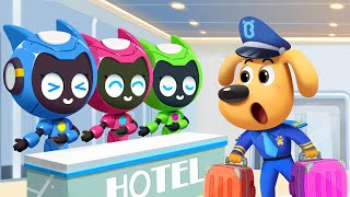 Hotel Robot 🏨 Dibujos Animados 🔍Sheriff Labrador en Español [upl. by Ledda]