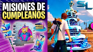 Como COMPLETAR TODAS las MISIONES DE CUMPLEAÑOS DE FORTNITE TEMPORADA 4 CAPITULO 5 ALERTA DOOM [upl. by Ban]