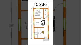 15×36 small village house plan homedesign shortvideo [upl. by Jennica]